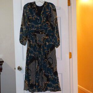 Ann Taylor | Pleated, Floral, Houndstooth Dress, Size 6